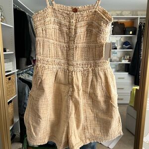 Free People Gauze Button-Up Romper